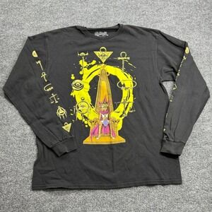 Yu-Gi-Oh Yami Yugi T Shirt Men L Black Anime Graphic Long Sleeve Streetwear